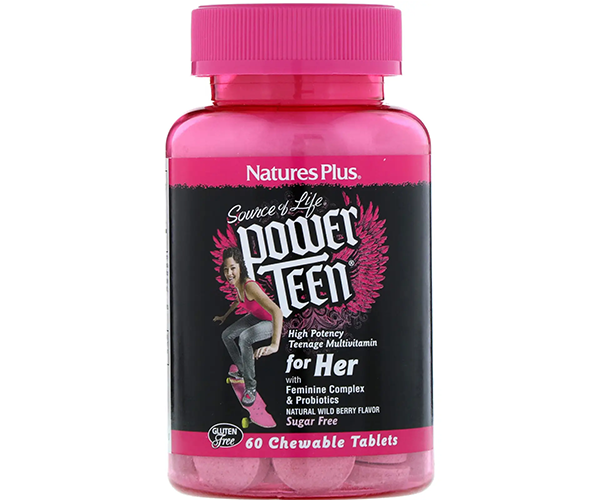 Вітаміни для дівчаток-підлітків Natures Plus (Power Teen For Her) 60 жувальних таблеток з ягідним смаком