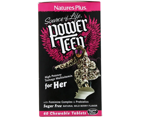 Вітаміни для дівчаток-підлітків Natures Plus (Power Teen For Her) 60 жувальних таблеток з ягідним смаком