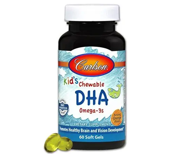 Риб'ячий жир для дітей Carlson Labs  (Kids Chewable DHA) 100 мг зі смаком апельсина 60 капсул