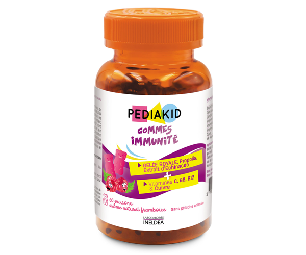 Медвежуйки иммунитет Pediakid (Gommes Immunite) 60 жевательных конфет со вкусом малины