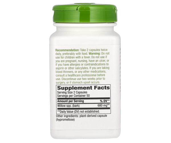 Ива белая Nature's Way (White Willow) 800 мг 100 капсул