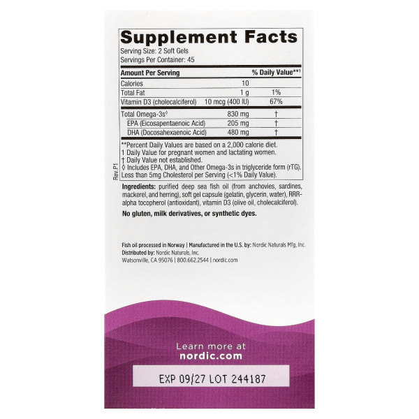 Рыбий жир для беременных Nordic Naturals (Prenatal DHA) 