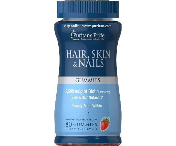 Формула для кожи, волос и ногтей Puritan's Pride (Hair, Skin and Nails) 80 жевательных конфет со вкусом клубники