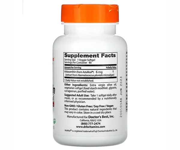 Астаксантин Doctor's Best (Astaxanthin with AstaPure) 6 мг 