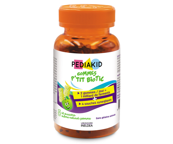 Медвежуйки пробиотики Pediakid (Gommes Probiotiques) 60 жевательных конфет с яблочным вкусом