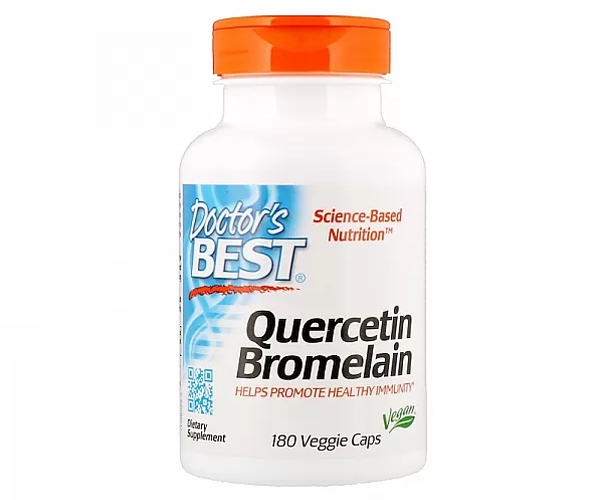Кверцетин з бромелайном Doctor's Best  (Quercetin Bromelain) 180 капсул