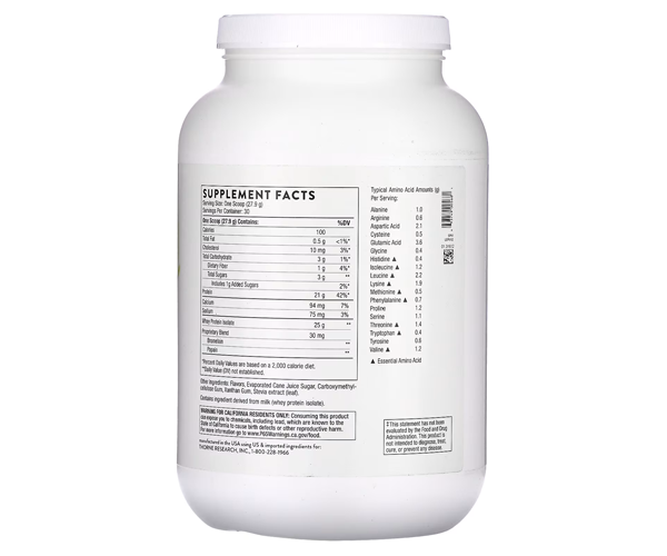 Сироватковий протеїн ізолят Thorne Research  (Whey Protein Isolate) 807 г зі смаком ванілі
