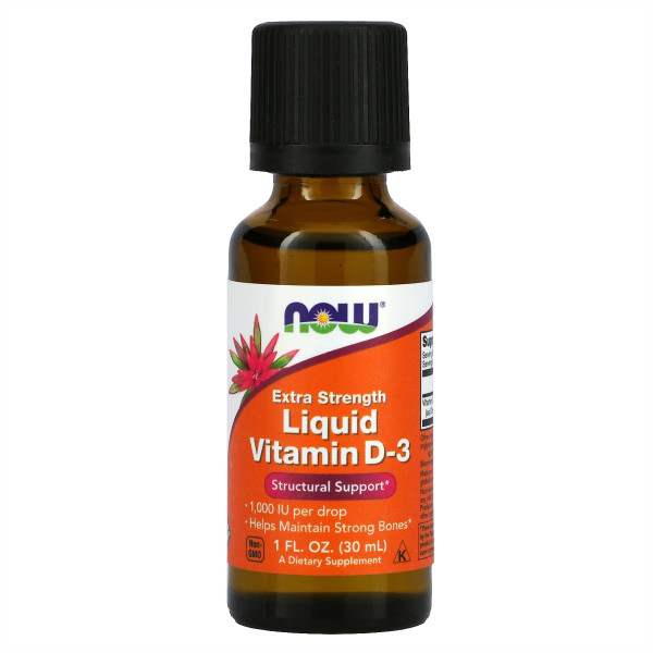 Рідкий вітамін D-3 сильної дії NOW Foods (Vitamin Liquid D3) 1000 MО 30 мл