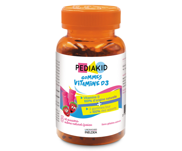 Витамин D3 Pediakid (Vitamin D3) 200 МЕ 60 жевательных конфет со вкусом клубники