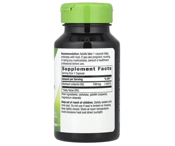 Витамин B2 рибофлавин Nature's Way (Vitamin B2, riboflavin) 100 мг 100 капсул