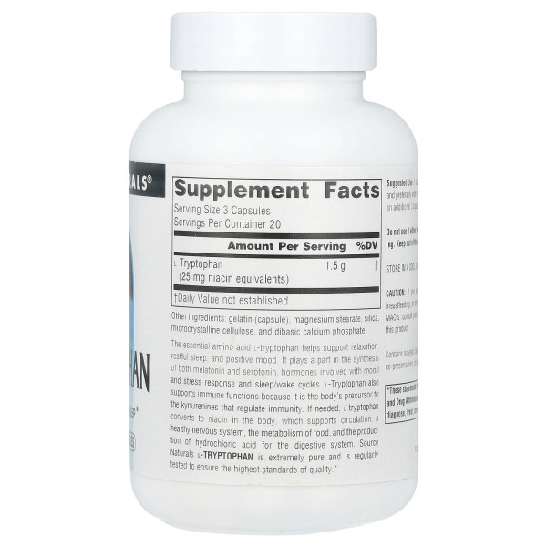 Триптофан Source Naturals (L-Tryptophan) 500 мг 
