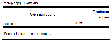 Лікопен Swanson  (Lycopene) 20 мг 60 капсул