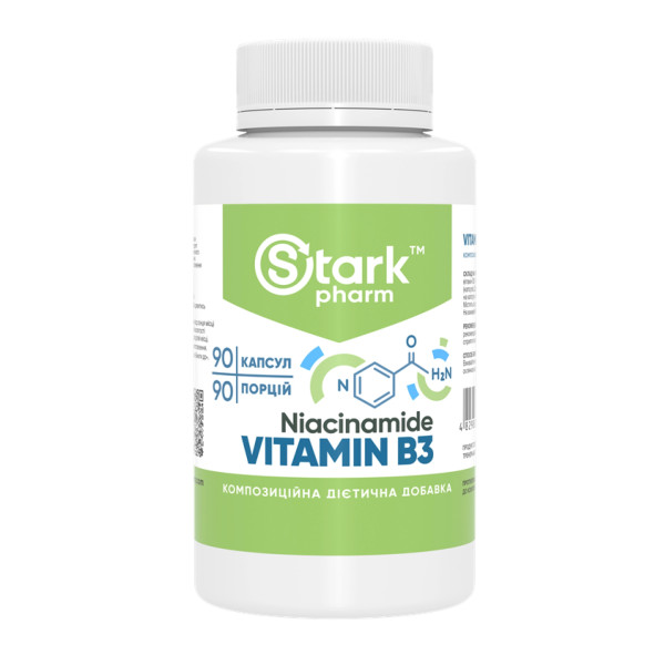 Ніацинамід Вітамін В3 Stark Pharm (Niacinamide Vitamin B3) 500mg 90 капсул