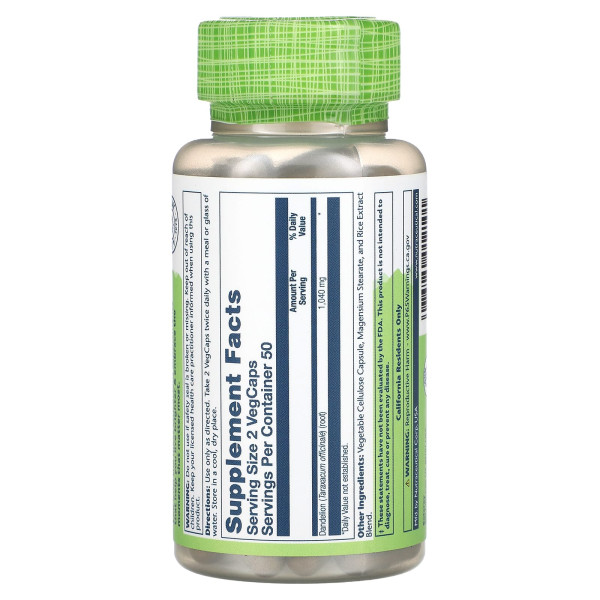 Кульбаба Solaray, True Herbs 100 рослинних капсул (520 мг в 1 капсулі)