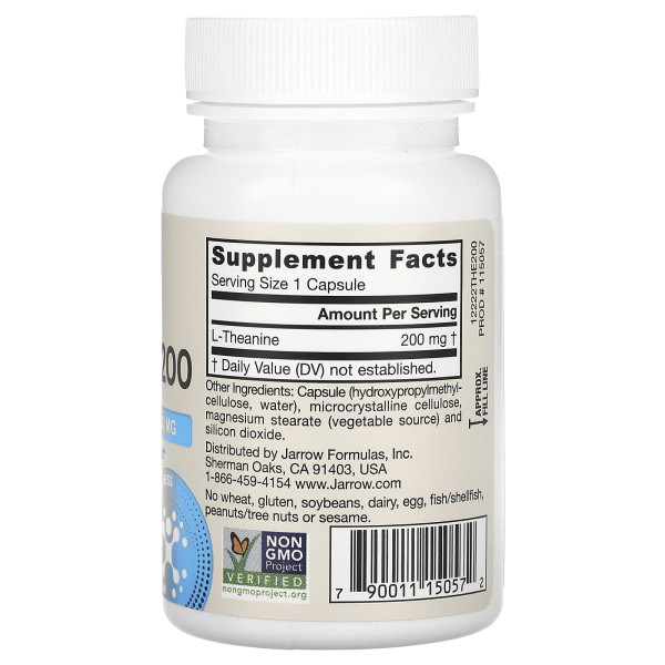 Теанин Jarrow Formulas (Theanine) 200 мг 60 капсул