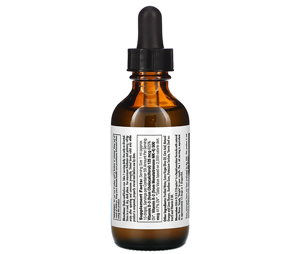 Витамины Д3 и K2 KAL (Vitamin D-3 K-2) 5000 МЕ/500 мкг 59 мл с цитрусовым вкусом