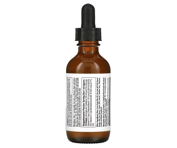 Витамины Д3 и K2 KAL (Vitamin D-3 K-2) 5000 МЕ/500 мкг 59 мл с цитрусовым вкусом