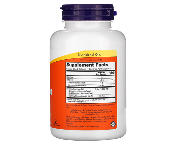 Масло примулы вечерней NOW Foods (Evening Primrose oil) 500 мг 