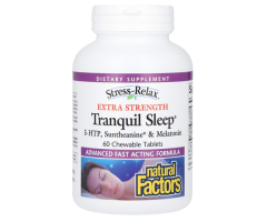 Безтурботний сон екстра сила Natural Factors (Tranquil Sleep) зі смаком тропічних фруктів 60 жувальних таблеток