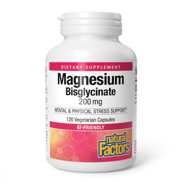 Гліцинат магнію Natural Factors (Magnesium glycinate) 200 мг