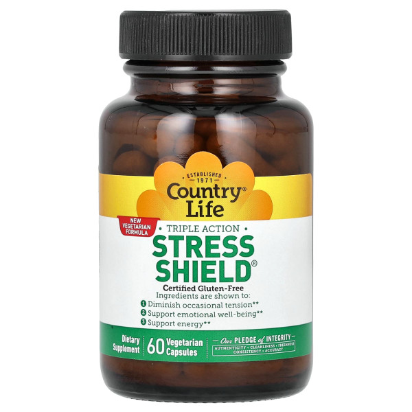 Антистресовий енергетичний комплекс Country Life  (Stress Shield) 60 капсул