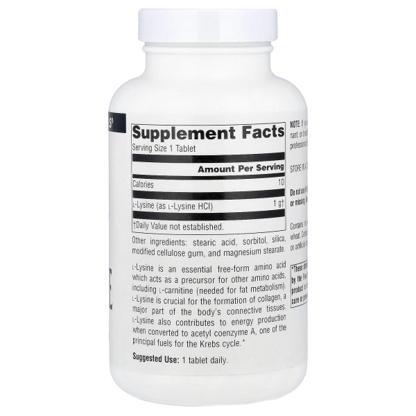 Л-Лізин Source Naturals (L-Lysine) 1000 мг 