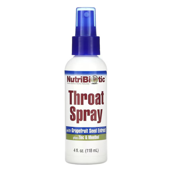 Спрей для горла з екстрактом кісточок грейпфрута, цинком та ментолом Nutribiotic  (Throat spray) 118 мл