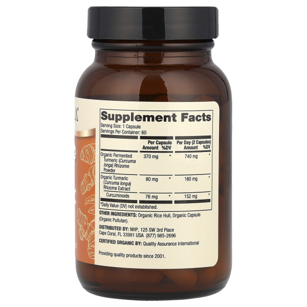 Ферментированная куркума Dr. Mercola (Fermented Тurmeric) 450 мг 60 капсул