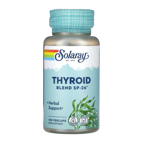 Добавка для щитовидної залози Solaray Thyroid Blend SP-26 100 капсул