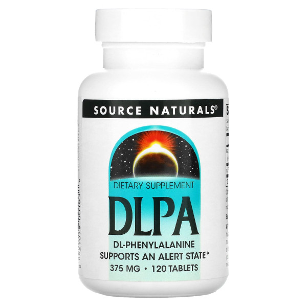Фенілаланін Source Naturals  (DL-Phenylalanine) 375 мг 120 таблеток