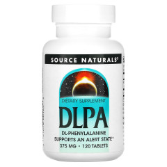 Фенілаланін Source Naturals  (DL-Phenylalanine) 375 мг 120 таблеток