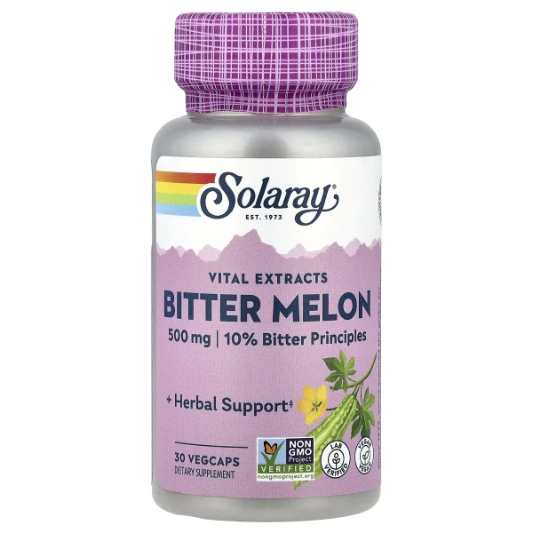 Екстракт гіркої дині Solaray  (Bitter Melon Fruit Extract) 500 мг 30 капсул