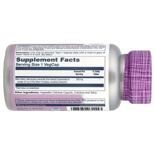 Екстракт гіркої дині Solaray  (Bitter Melon Fruit Extract) 500 мг 30 капсул