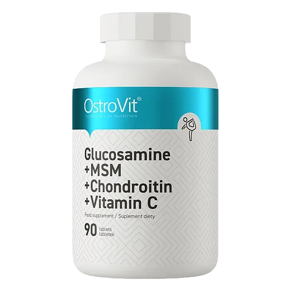 Глюкозамін Хондроїтин MSM та Вітамін С Ostrovit  (Glucosamine+MSM+Chondroitin+Vitamin C) 90 таблеток