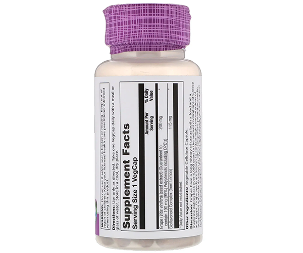 Екстракт виноградних кісточок Solaray (Grape seed) 60 капсул