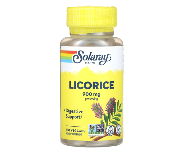Солодка корень Solaray (Organically grown licorice) 450 мг 100 капсул