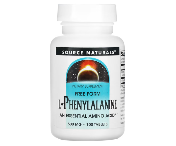 L-Фенілаланін Source Naturals (L-Phenylalanine) 500 мг 100 таблеток