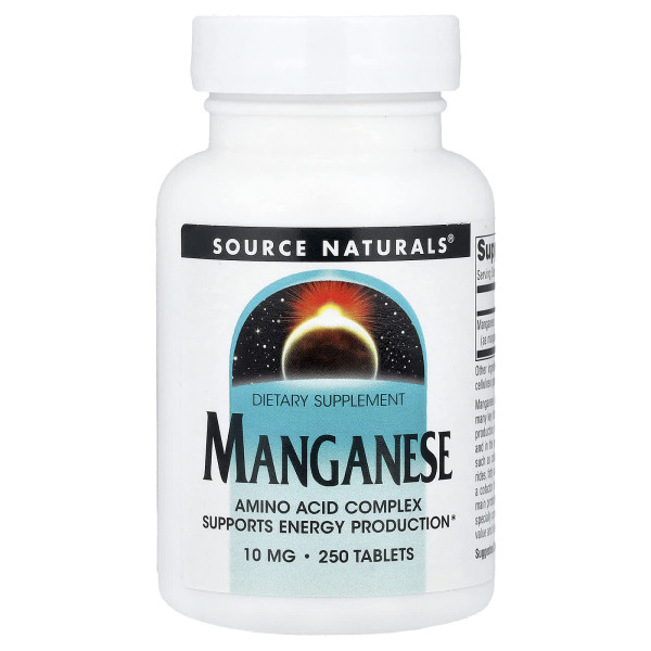 Марганец Source Naturals (Manganese) 10 мг 250 таблеток