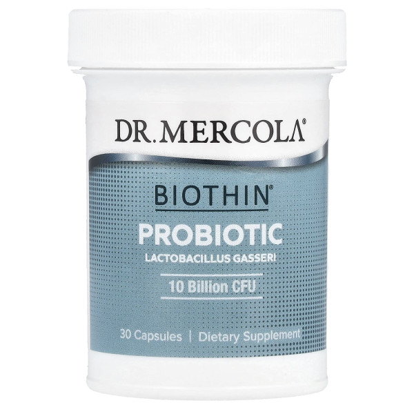 Пробіотик лактобактерії гасері Dr. Mercola, Biothin® 250 мг (10 млрд КУО) 30 капсул