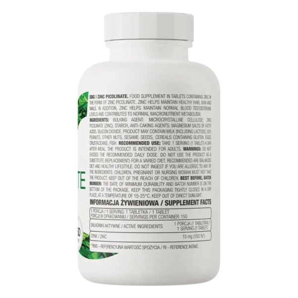 Цинк пиколинат Ostrovit (Zinc Picolinate) 15 мг 150 таблеток