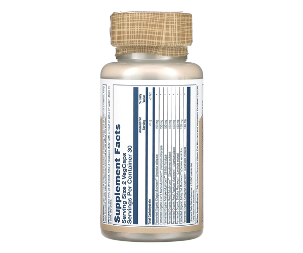 Суміш лікувальних грибів Solaray  (Fermented Mushroom Complete) 1200 мг 60 капсул