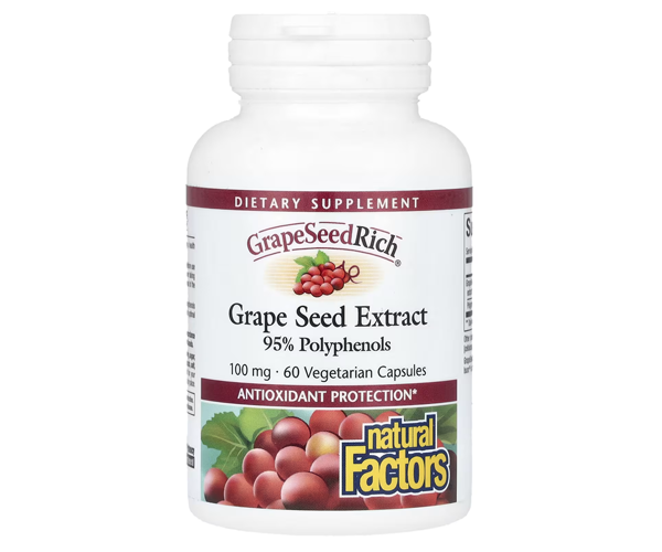 Екстракт виноградних кісточок Natural Factors (Grape Seed Extract) 100 мг