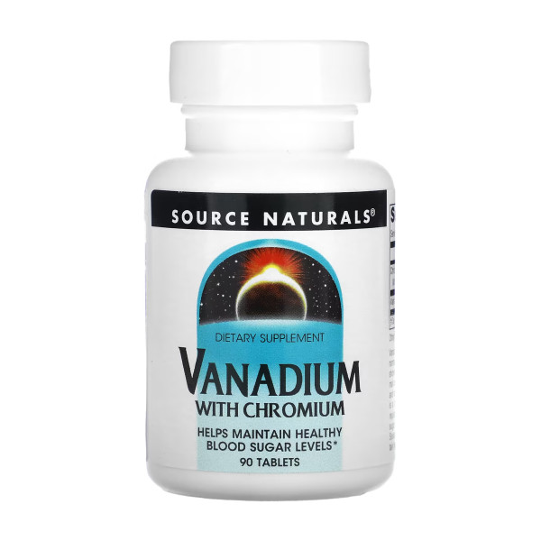 Хром та ванадій Source Naturals (Vanadium with Chromium) 200 мкг/1 мг 90 таблеток