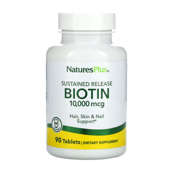 Биотин с замедленным высвобождением Nature's Plus (Biotin) 10000 мкг 90 таблеток