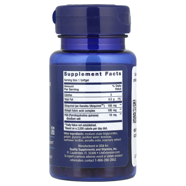 Коензим Q10 Life Extension  (Super Ubiquinol CoQ10 with BioPQQ) 100 мг 30 капсул