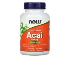 Сублимированные ягоды асаи NOW Foods (Freeze-Dried Acai) 500 мг 100 капсул