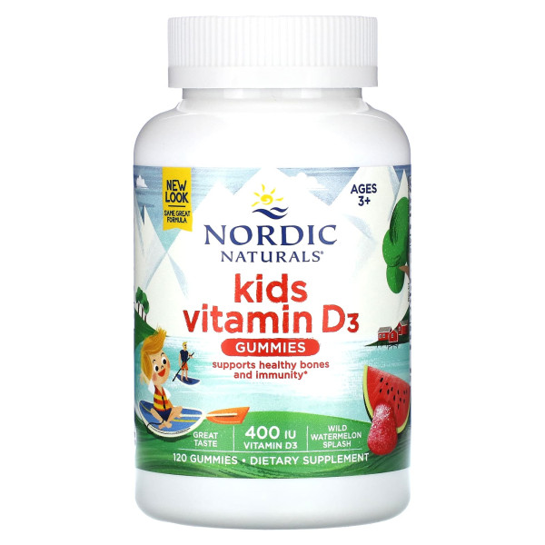 Вітамін Д3 для дітей Nordic Naturals (Vitamin D3 Gummies KIDS) 400 МО  зі смаком кавуна