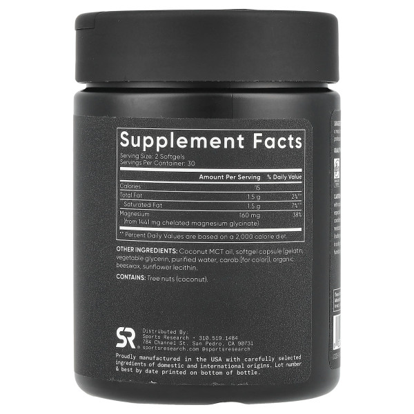 Магній Гліцинат 160мг Sport Research (Magnesium Glycinate 160mg)
