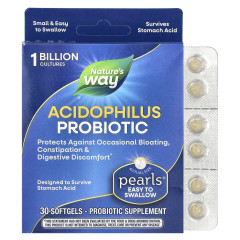 Пробіотики Nature's Way Acidophilus, 1 млрд КУО, 30 м'яких таблеток