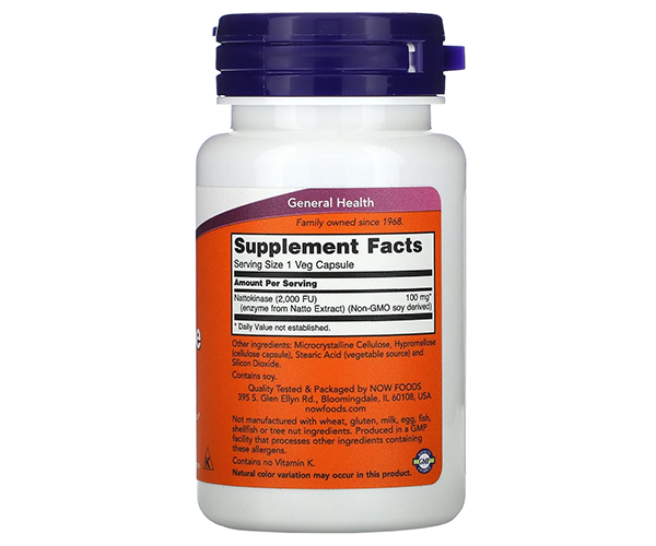 Наттокиназа NOW Foods (Nattokinase) 100 мг 